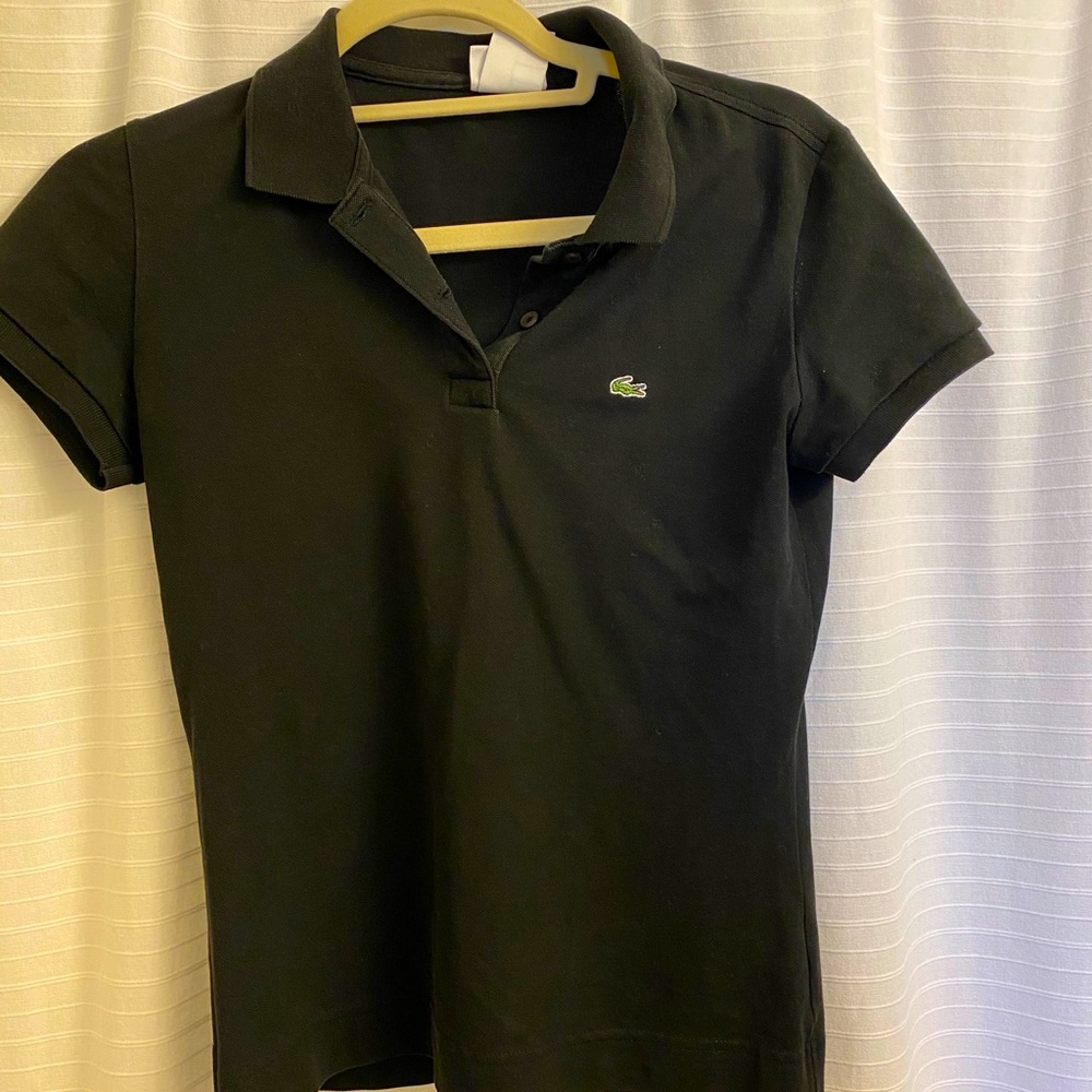 Black short-sleeved Lacoste Women’s Polo